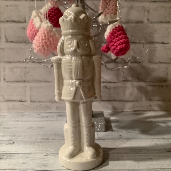 Peppermint Square 10” Pearlized Nutcracker Decor - Picture 2 of 8